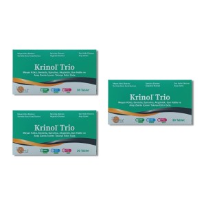 Krinol Trio - Meyan Kökü, Sentella, Spirulina, Akgünlük, Sarı Halile ve Arap Zamkı - 30 Tablet - 3 Kutu