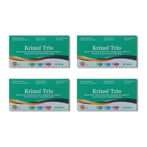 Krinol Trio - Meyan Kökü, Sentella, Spirulina, Akgünlük, Sarı Halile ve Arap Zamkı - 30 Tablet - 4 Kutu