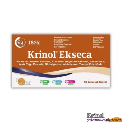 Krinol Ekseca - Novasol Curcumin, Brokoli, Kuersetin, Akgünlük, Propolis, Resveratrol, Kekik Yağı, Glutatyon, Lutein ve D3 Vitamini - 60 Kapsül - 1 Kutu