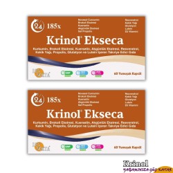 Krinol Ekseca - Novasol Curcumin, Brokoli, Kuersetin, Akgünlük, Propolis, Resveratrol, Kekik Yağı, Glutatyon, Lutein ve D3 Vitamini - 60 Kapsül - 2 Kutu