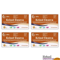 Krinol Ekseca - Novasol Curcumin, Brokoli, Kuersetin, Akgünlük, Propolis, Resveratrol, Kekik Yağı, Glutatyon, Lutein ve D3 Vitamini - 60 Kapsül - 4 Kutu