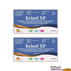 Krinol XP - Cüce Palmiye, Spirulina, At Kuyruğu, Isırgan, Resveratrol, L-Sistin, L-Metiyonin, Soya İzoflavonları, Keratin, Bor, Biotin,  Folik Asit - 60 Tablet - 2 Kutu