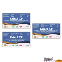 Krinol XP - Cüce Palmiye, Spirulina, At Kuyruğu, Isırgan, Resveratrol, L-Sistin, L-Metiyonin, Soya İzoflavonları, Keratin, Bor, Biotin,  Folik Asit - 30 Kapsül - 3 Kutu